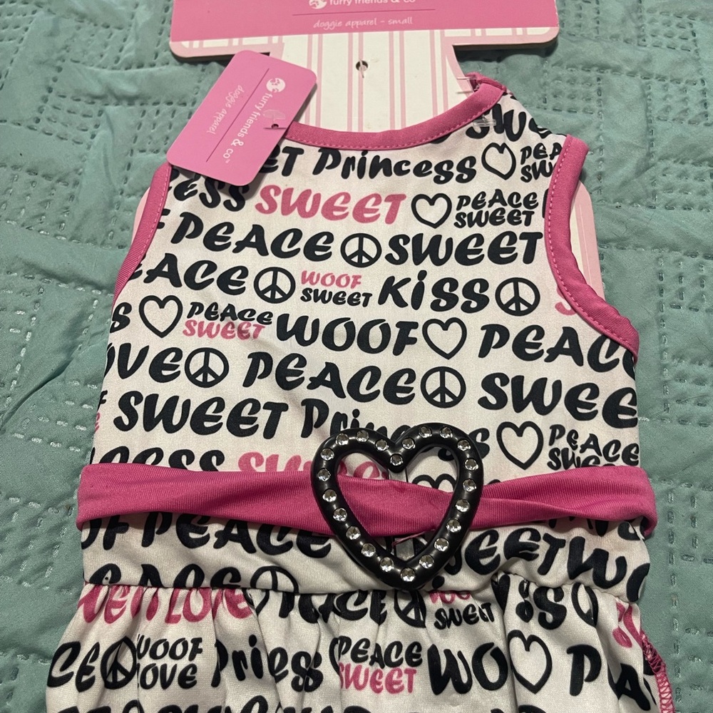 Pink and Black Graphic Dog Dress